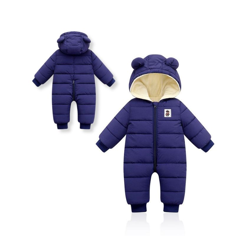 Baby Winter Fleece Onesie Snowsuit Warm Cozy Infant Coverall