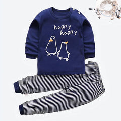 Baby Blue Pajamas with Penguin Print Toddler Sleepwear