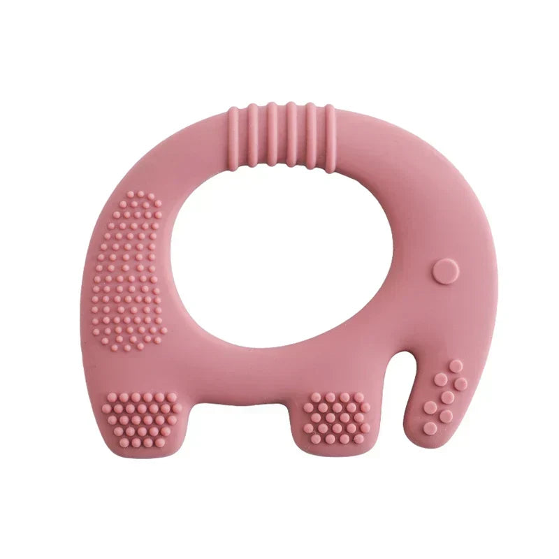 Baby Elephant Teething Ring Soft Silicone Teether Toy for Infants