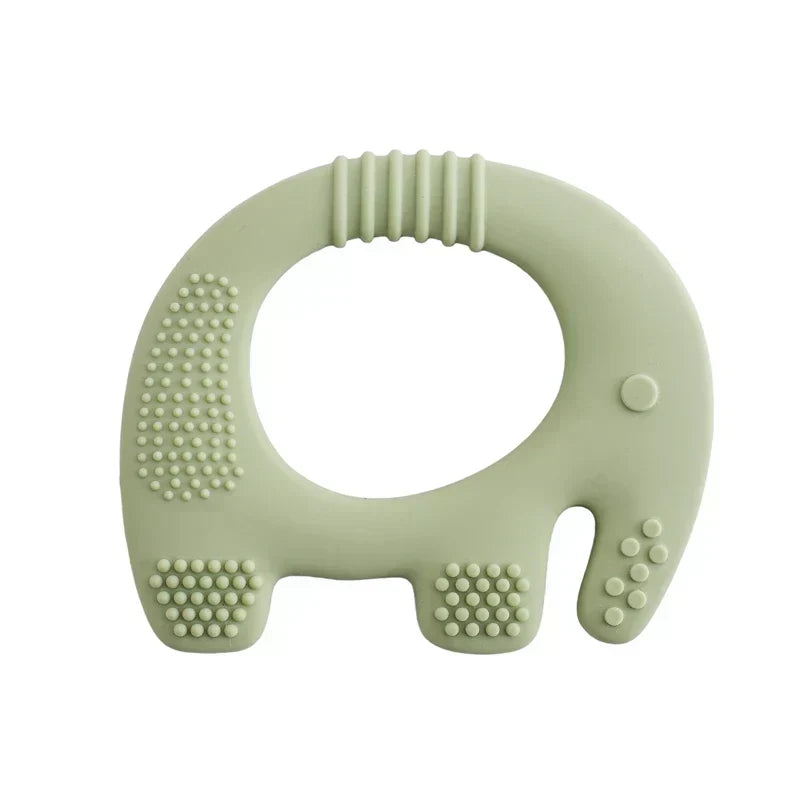 Baby Elephant Teething Ring Soft Silicone Teether Toy for Infants