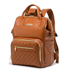 Vintage Leather Diaper Bag Backpack for Moms and Dads