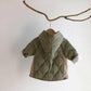 Toddler Boys Hooded Puffer Jacket in Olive Green with Pointed Hood
