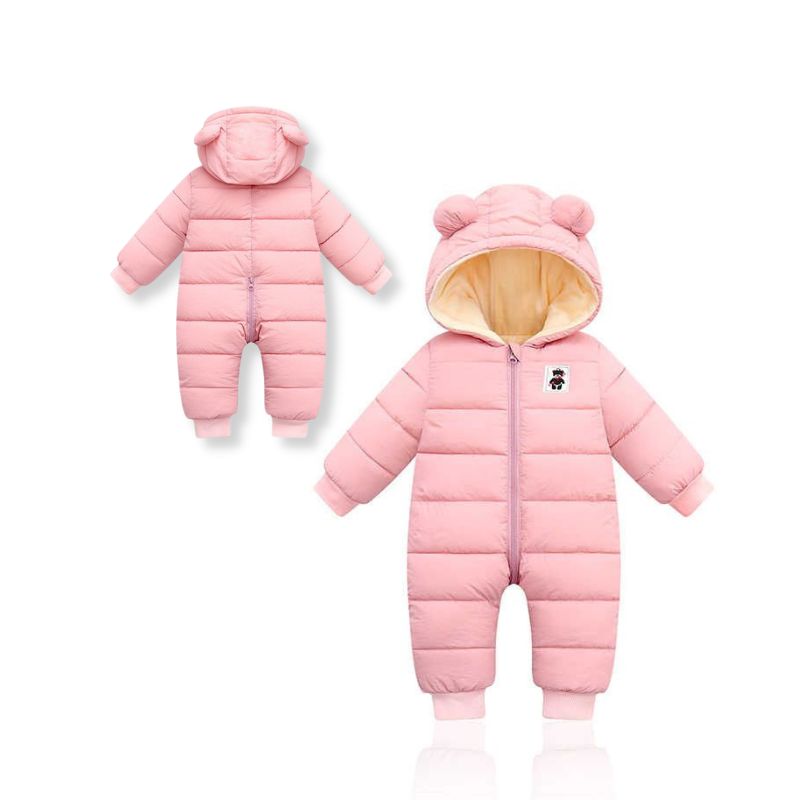 Baby Winter Fleece Onesie Snowsuit Warm Cozy Infant Coverall