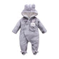 Hooded Bunny Baby Coverall Combipilot Infant Onesie with Hood