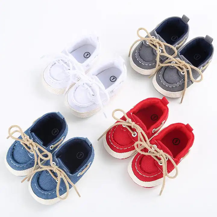 Baby Lace-Up Moccasins Soft Sole Infant Shoes