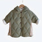 Toddler Boys Hooded Puffer Jacket in Olive Green with Pointed Hood