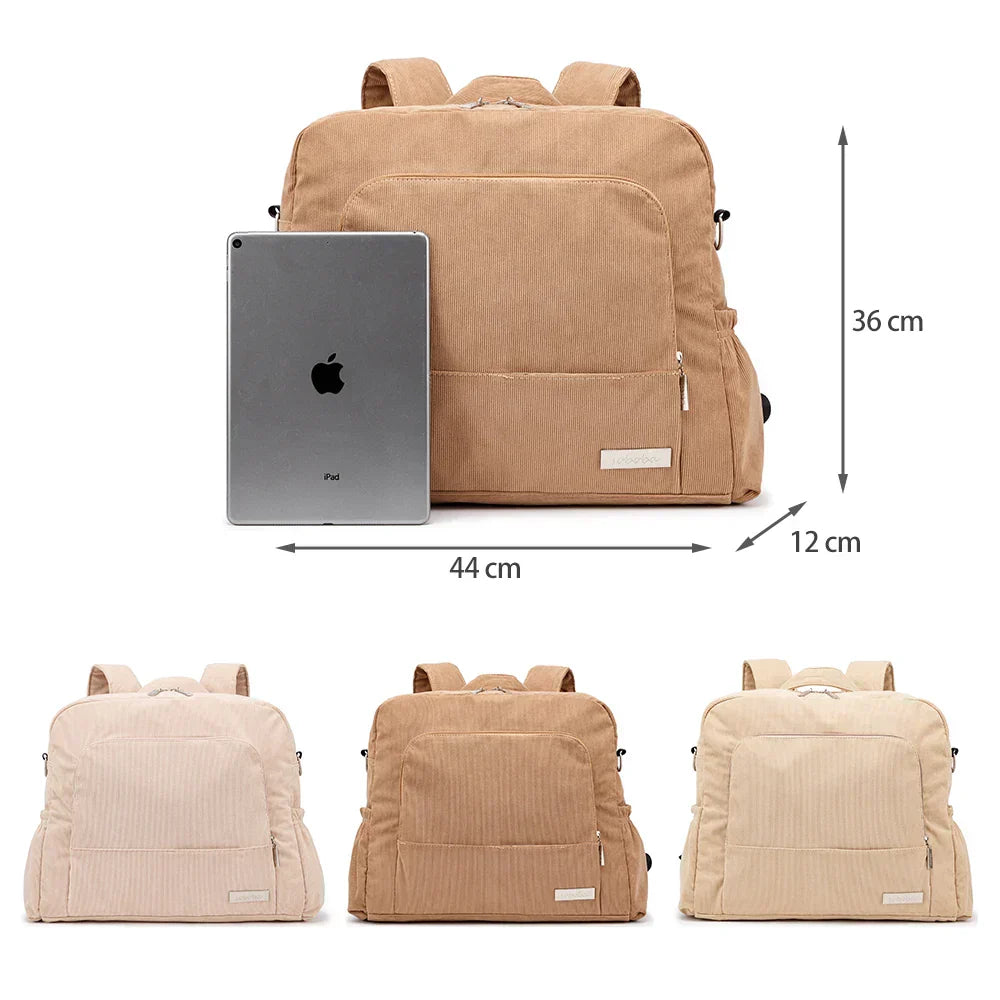 Soboba Multifunctional Corduroy Diaper Bag