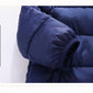 Dark Blue Baby Boys Puffer Jacket with Quilted Velvet Lining Toddler Warm Coat