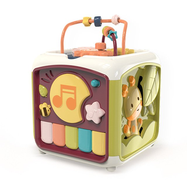 Montessori 7-in-1 Baby Activity Cube Developmental Toy for Infants and Toddlers