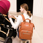 Vintage Leather Diaper Bag Backpack for Moms and Dads