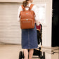 Vintage Leather Diaper Bag Backpack for Moms and Dads