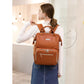 Vintage Leather Diaper Bag Backpack for Moms and Dads