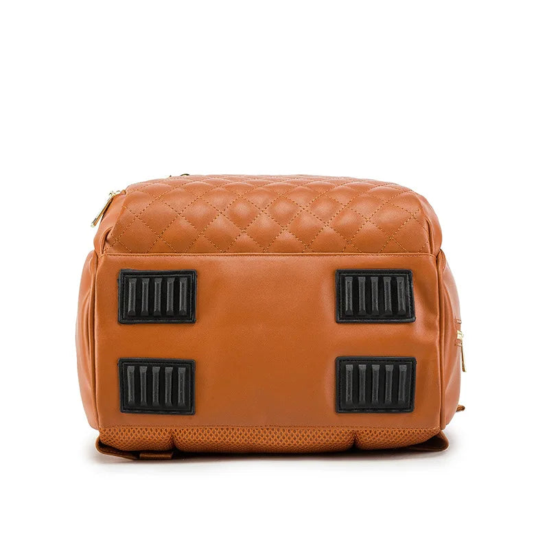 Vintage Leather Diaper Bag Backpack for Moms and Dads