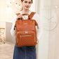Vintage Leather Diaper Bag Backpack for Moms and Dads