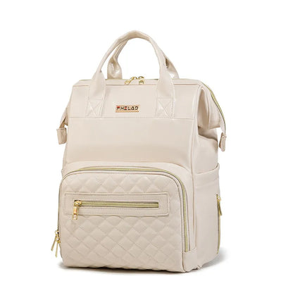 Vintage Leather Diaper Bag Backpack for Moms and Dads