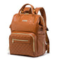 Vintage Leather Diaper Bag Backpack for Moms and Dads