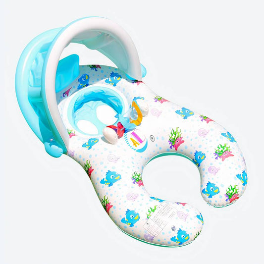 White Baby Sunshade Float Ring with UV Protection